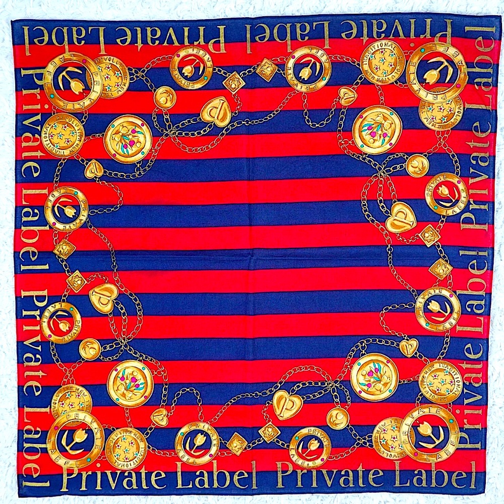 N73 PRIVATE LABEL Red Blue Cotton 21.5" X 22"